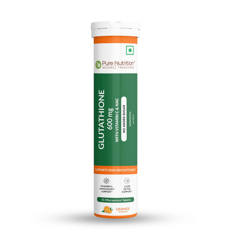 Glutathione 600mg with Vitamin C & Saffron  15 Effervescent Skin Glow Tablets