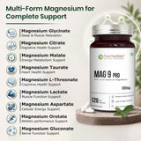 Mag 9 Pro 9-in-1 Magnesium Complex | 2222mg | Comprehensive Support | 120 Tablets
