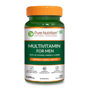 Multivitamin for Men - 60 Vegetarian Tablets | Daily Wellness with 32+ Vitamins, Minerals, and Herbal Extracts