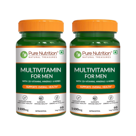 Multivitamin for Men - 60 Vegetarian Tablets | Daily Wellness with 32+ Vitamins, Minerals, and Herbal Extracts