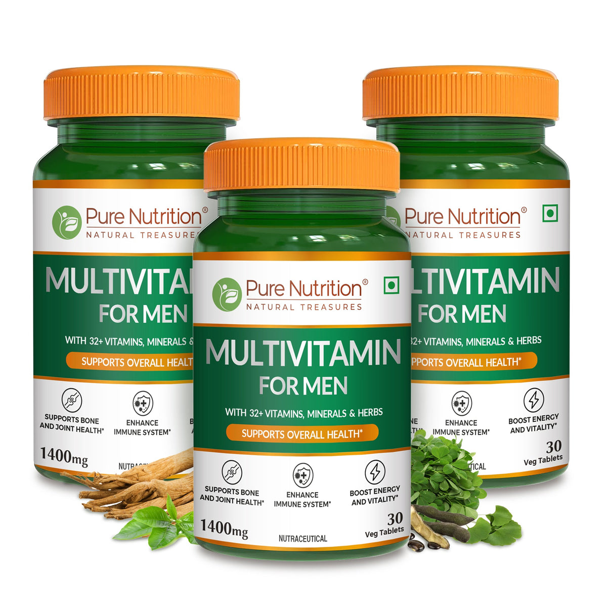 Multivitamin for Men – 30 Vegetarian Tablets | Comprehensive Wellness with 32+ Nutrients