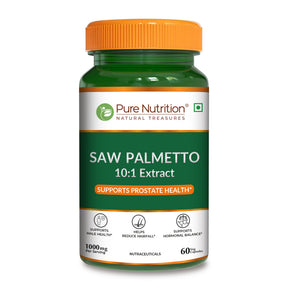 Saw Palmetto Supplement  Prostate Health, Hair Growth & Urinary Support - Nutrition by Pure Nutrition