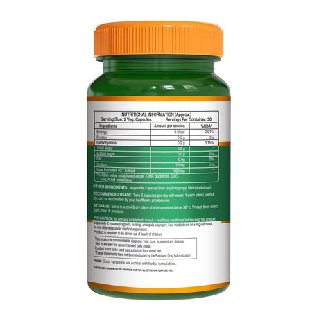 Saw Palmetto Supplement  Prostate Health, Hair Growth & Urinary Support