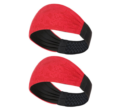 Sports Headband For Men and Women (Red Geo Pattern)