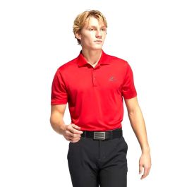 Adidas Men's Performance Primegreen Golf Polo T-Shirt - Collegiate Red (US Sizes)
