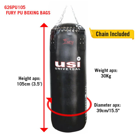 Fury PU Punching/Boxing Bags (Filled) - 626PU USI | Kibi Sports