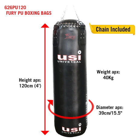 Fury PU Punching/Boxing Bags (Filled) - 626PU USI | Kibi Sports