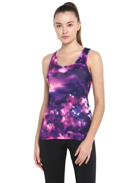 Alcis Women Pink Rajasthan Royals Printed Tank Top | Alcis