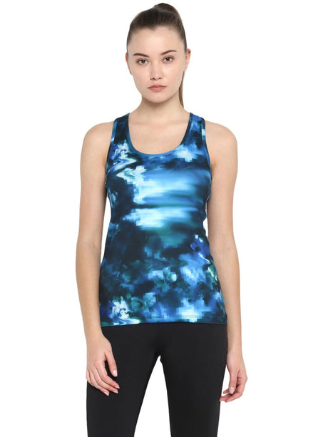 Alcis Women Blue Rajasthan Royals Printed Tank Top | Alcis