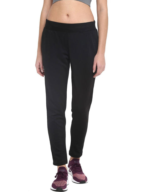 Alcis Women Rajasthan Royals Black Solid Slim-Fit Track Pants | Alcis