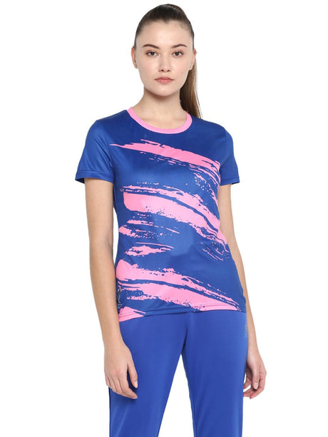 Alcis Women Blue Rajasthan Royals Printed Round Neck T-shirt | Alcis