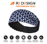 Sports Headband For Men and Women (Navy Spiral)