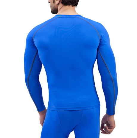 Nylon Compression Tshirt Full Sleeve Tights For Men (Royal Blue)