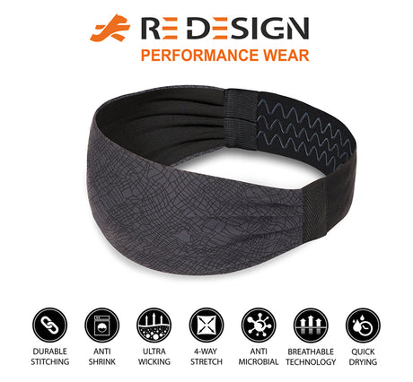 Sports Headband For Men and Women (Seismic Grey)