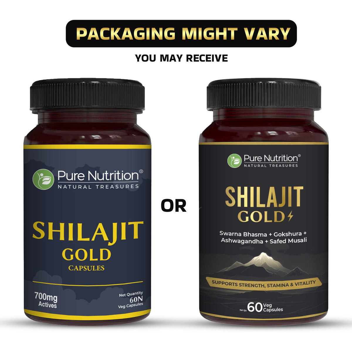 Shilajit Gold with Gokhru, Ashwagandha, Safed Musali, and Shatavari -Capsules | Supports Vitality and Wellness