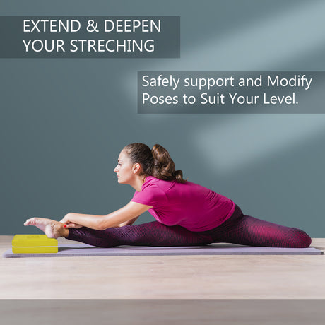 Vedam Yoga Block Set of 2 (Yellow) | Industrial
