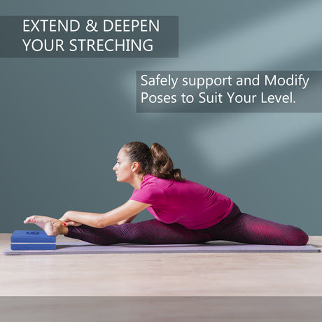 Vedam Yoga Block Set of 2 (Blue) | Industrial