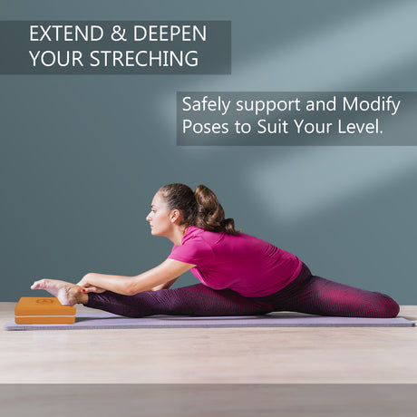 Vedam Yoga Block Set of 2 (Orange) | Industrial