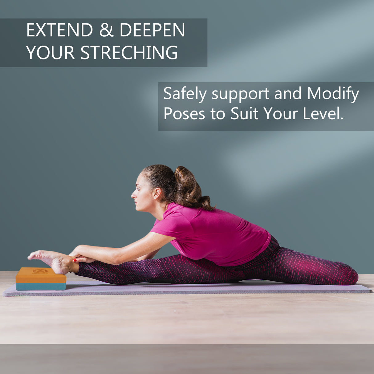 Vedam Yoga Block (orange/aqua)