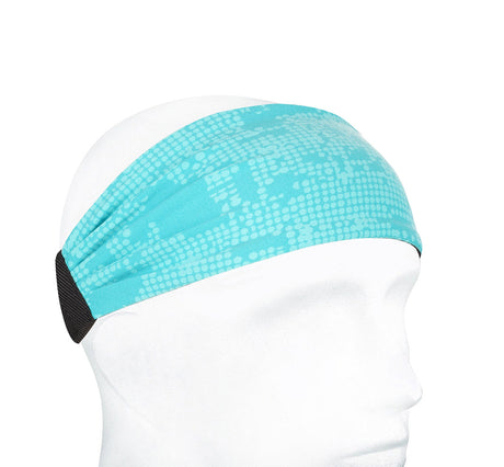 Sports Headband For Men and Women (Blue Geo Pattern)