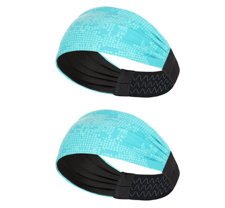 Sports Headband For Men and Women (Blue Geo Pattern)