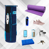 Brute Blue Black Unisex Yoga Aerobics Gym Mat Bags Air Ventilated Pocket for Shoes, Front & Top Open, Carry Way with 3-Way Options i.e. Backpack, Holdall or with a Loop