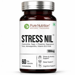 Stress Nil Herbal Relaxation & Sleep Support Supplement | Stress Relief - Nutrition by Pure Nutrition
