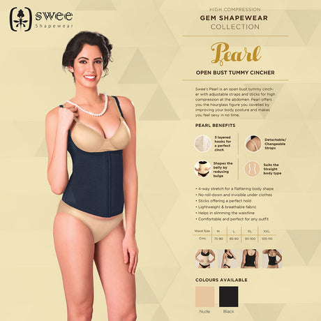 Pearl Open Bust Tummy Cincher | Omtex