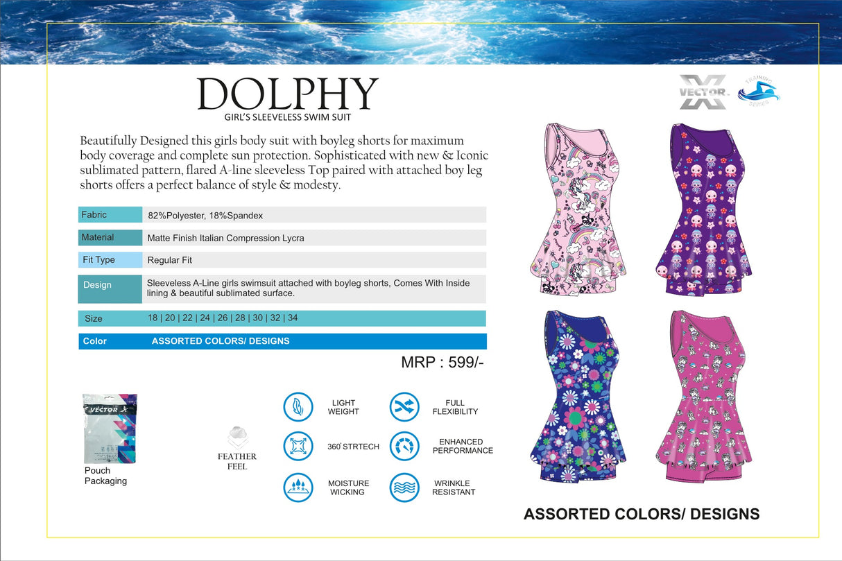 VIVA Swimming LOVE sublimated pattern, ared A-line Half sleeve Top paired with attached boy leg sublimated pattern, ared A-line sleeveless Top paired with attached boy leg