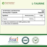 L-Taurine 500mg Veg Capsules  Hydration, Muscle Support & Energy