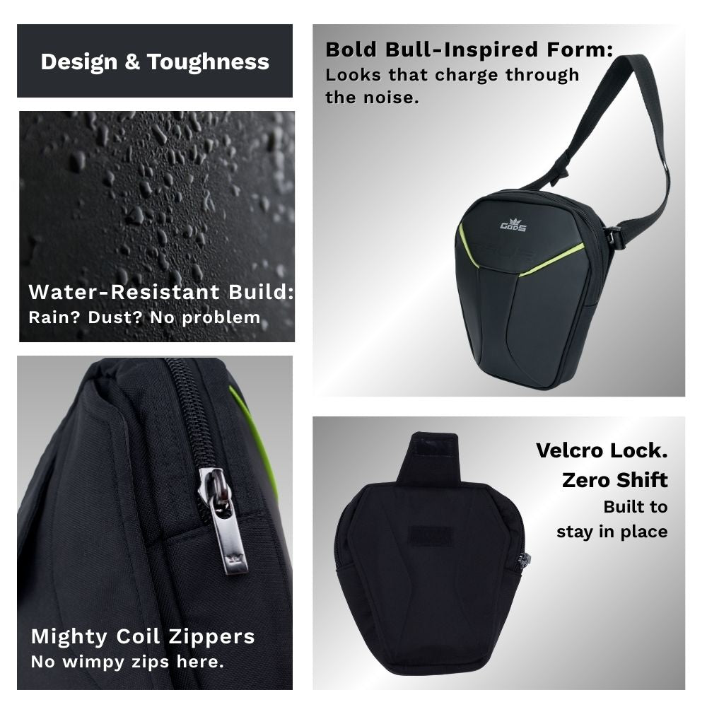 Taur 3-in-1 Green | Non-magnetic | Thigh Bag | Waist Bag | Sling Bag