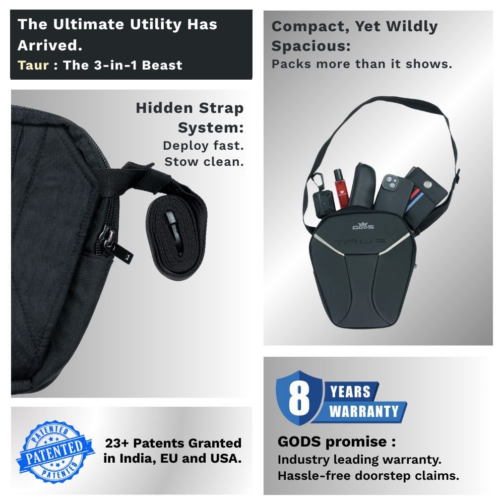 Taur 3-in-1 Reflective | Non-magnetic | Thigh Bag | Waist Bag | Sling Bag