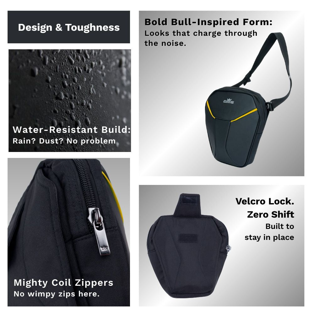 Taur 3-in-1 Yellow | Non-magnetic | Thigh Bag | Waist Bag | Sling Bag