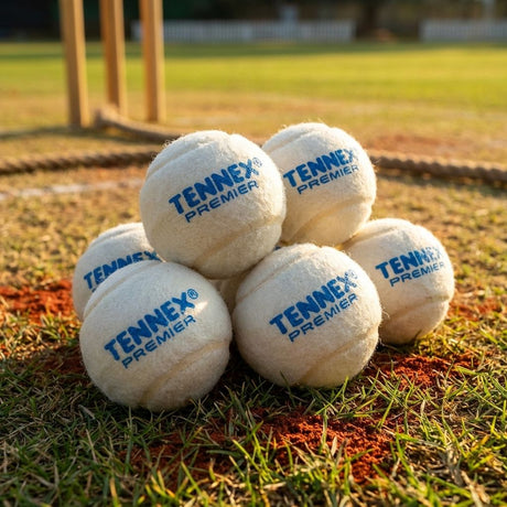 Cricket Tennis Ball Premier Light Weight (Pack of 6) - Turf / Box Cricket Underarm | Tennex
