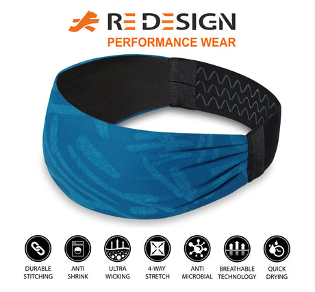 Sports Headband For Men and Women (Teal Pattern)