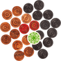 Cosco Carrom Borad Coins 3-in-1 Set TRIO - Cosco Carrom Equipment