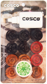 Cosco Carrom Borad Coins 3-in-1 Set TRIO - Cosco Carrom Equipment