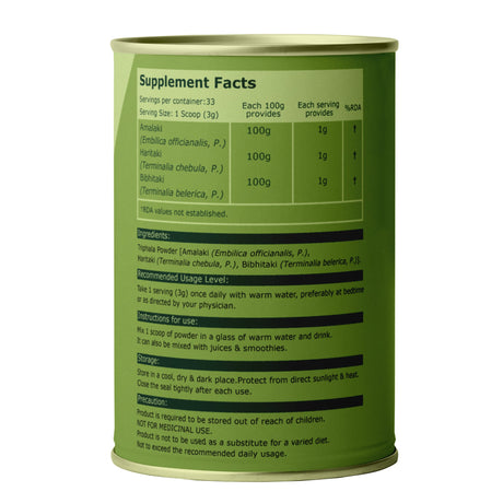 Triphala Powder  100g | Amla, Haritaki & Bibhitaki | Digestive Cleanse