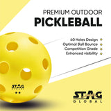 STAG GLOBAL Pickleball | Outdoor Pickleball | Perfectly Balanced | High Bounce Durable Ball