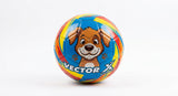 Vector X Dog Face Football Cartoon PVC Machine Stitched 32 Panel Kids Play Ball - studio shot