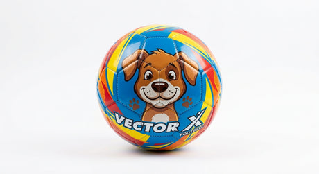 Vector X Dog Face Football Cartoon PVC Machine Stitched 32 Panel Kids Play Ball - studio shot