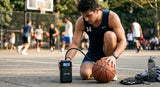 Vector X Electric Air Ball Pump, Ball Pump for Sports Ballswith LCD Display,2000 MAH Power, Chargebale Battery, Automatic, Air Pumps for Soccer Basketball Volleyball Rugby with Needles Accessories - lifestyle shot