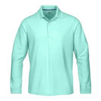 Viper Golf Men's Classic Solid Long Sleeve Golf Polo T-Shirt - Mint