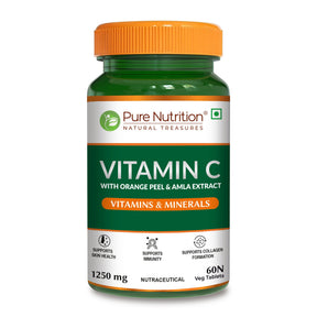 Vitamin C with Amla & Orange Peel 1250mg Immunity & Skin Health | 60 Tabs