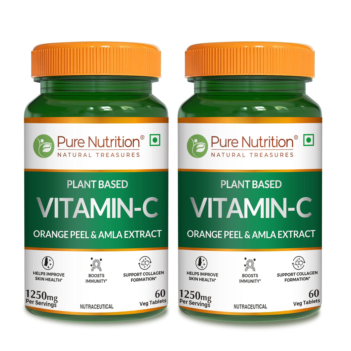 Vitamin C with Amla & Orange Peel 1250mg Immunity & Skin Health | 60 Tabs