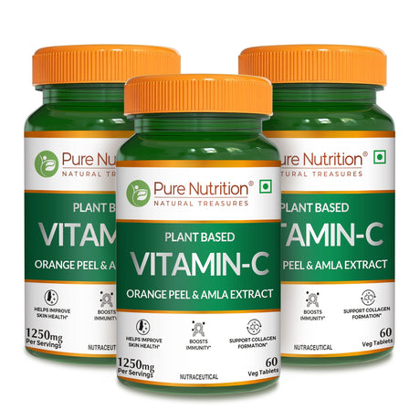 Vitamin C with Amla & Orange Peel 1250mg Immunity & Skin Health | 60 Tabs