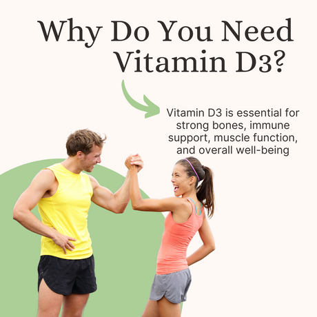 Vitamin D3 + K2 from Lichen  Bone, Heart & Calcium Support | 60 Tablets
