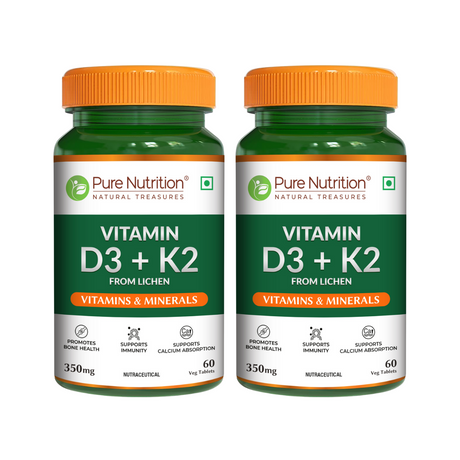 Vitamin D3 + K2 from Lichen  Bone, Heart & Calcium Support | 60 Tablets