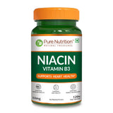 Vitamin B3 Niacin Capsules 120 Count  Energy, Skin & Cholesterol Support - Nutrition by Pure Nutrition