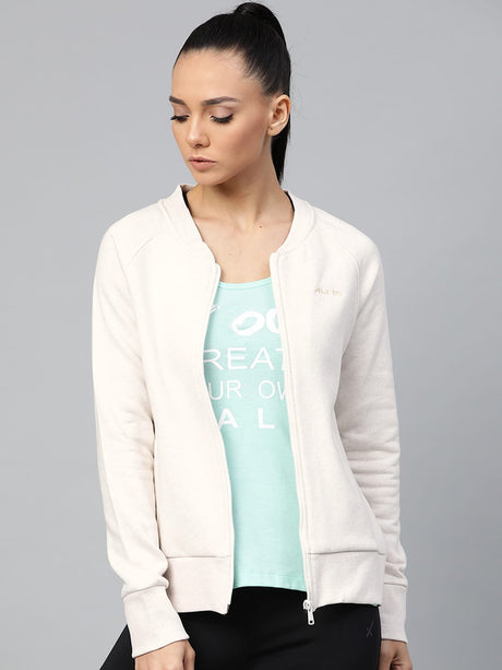 Alcis Women Off-White Solid Sweatshirt | Alcis